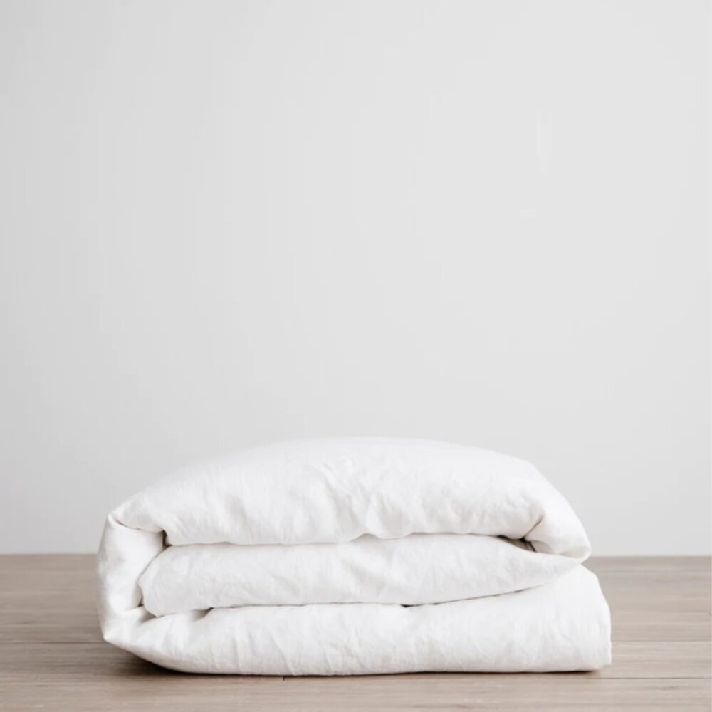 Brooklinen 100% Belgian Linen Duvet in White King/Cali King